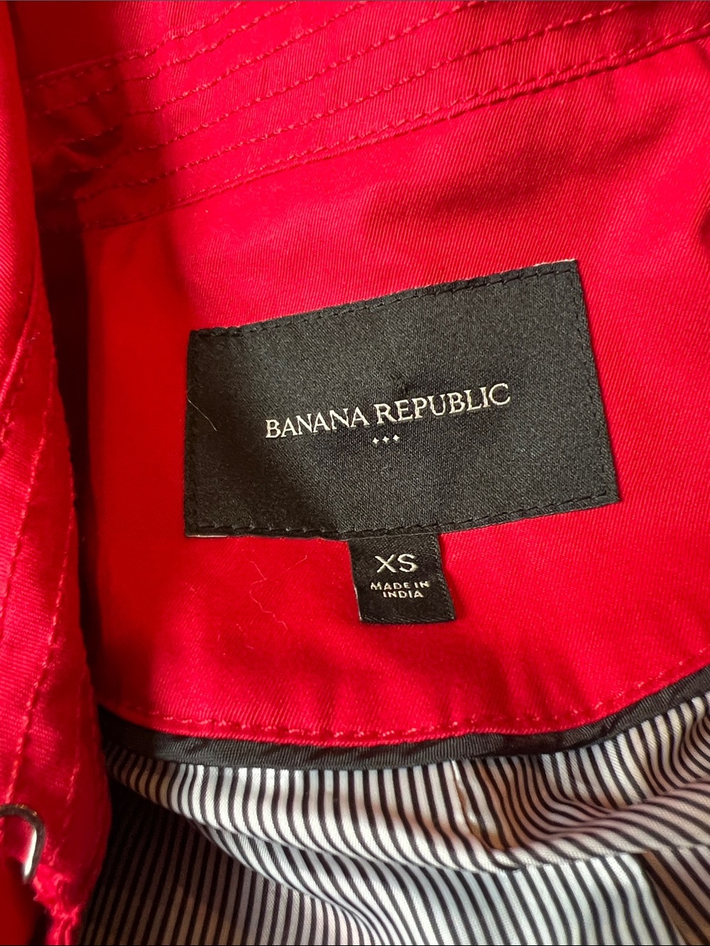 W3 Banana Republic Factory Red Double-Breasted Trench Coat - Picture 3 of 3
